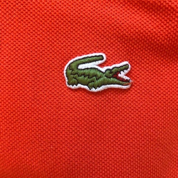 Lacoste Orange Polo Shirt M (5) - Picture 3 of 4